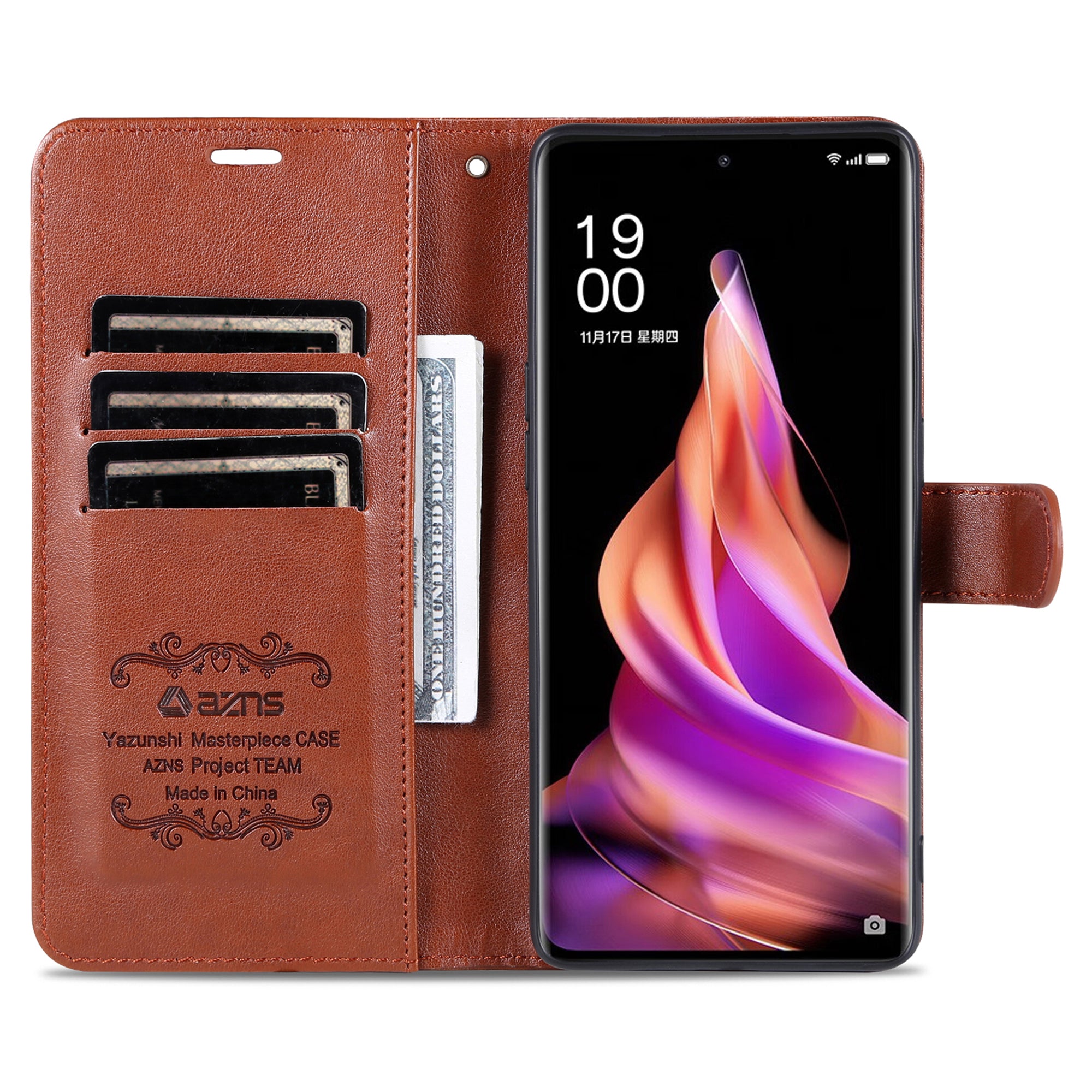 AZNS tekstureret PU-læderholdertaske til Oppo Reno9 5G Reno9 Pro 5G Magnetisk lås Anti-kollision tegnebog telefoncover AZNS tekstureret PU-læderholdertaske til Oppo Reno9 5G Reno9 Pro 5G Magnetisk lås Anti-kollision tegnebog telefoncover